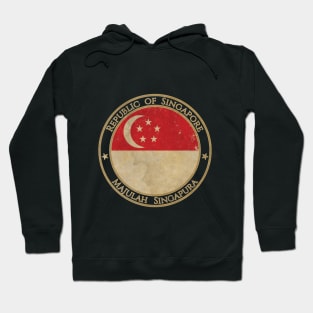 Vintage Republic of Singapore Asia Asian Flag Hoodie